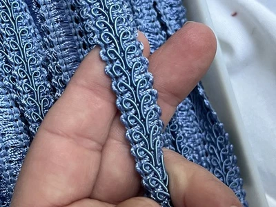 1/2" Azul Francés Gimp Tela Trenzada Borde 22 yardas Tapicería Foto 1 de 2
