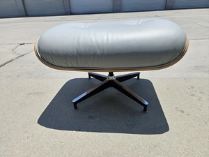 💥Eames Lounge Chair Ottoman Herman Miller Light Gray Leather Herman Original bk - Picture 1 of 8