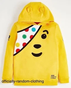Children in Need Pudsey Bear Yellow Hoodie Sweatshirt size 2-14 years New - Picture 1 of 3