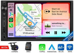 CAM+OBD+ Double DIN 7" Android 13 6+64 Car Stereo Radio CarPlay Head Unit GPS 4G - Picture 1 of 22