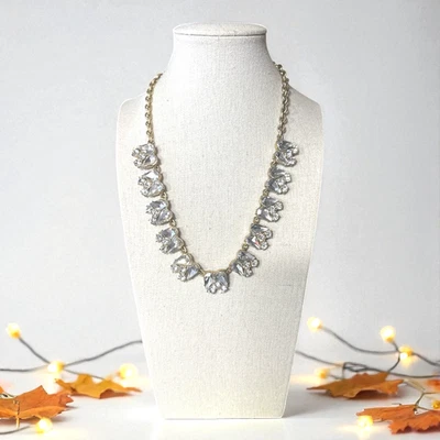 Impresionante collar gargantilla J CREW tono dorado cristal distintivo JC248 Foto 1 de 4