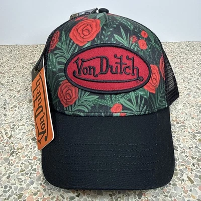 Sombrero Von Dutch Para Mujer Rojo Rosa Negro Bordado Logo Parche Talla Única Y2K Foto 1 de 4