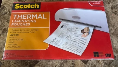 ¡¡NUEVO Y PRECINTADO!! Bolsas Laminadoras Térmicas Scotch 3M 11" x 17" Menú Tamaño Paquete de 25 Foto 1 de 4