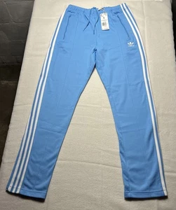 NUEVO CON ETIQUETAS NUEVO Adidas Para Hombres Originales Beckenbauer Pantalones de Pista Semi Azul Ráfaga Talla Pequeña - Imagen 1 de 7