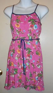 Pinky Girls Ruffle Hemline Spring Summer Floral Dress Pink & Blue 12 NWT - Picture 1 of 2