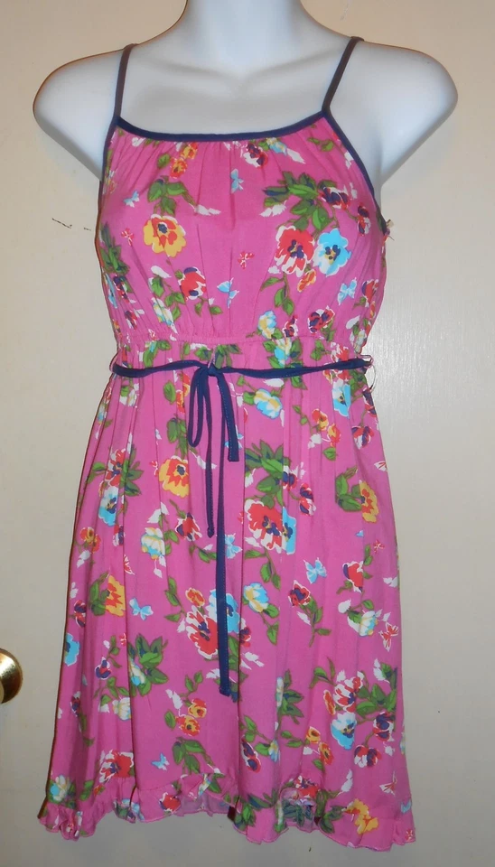 Vestido Floral Pinky Niñas Volantes Dobladillo Primavera Verano Rosa y Azul 12 Nuevo con Etiquetas Foto 1 de 2