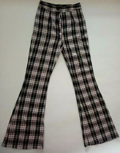 Nasty Gal Check It Schlaghose pink/schwarz W32'' L29'' UK 8 (110523sh) - Bild 1 von 3