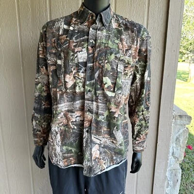 Brents Outdoors Shirt Mens L Button Up Camouflage Hunting Outdoor Brush Popper - Image 1 of 4