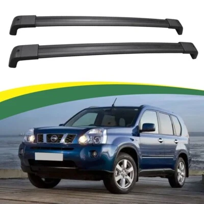 Barra transversal de riel de techo de aluminio de 2 piezas para Nissan X-Trail 2008-2013 Foto 1 de 4
