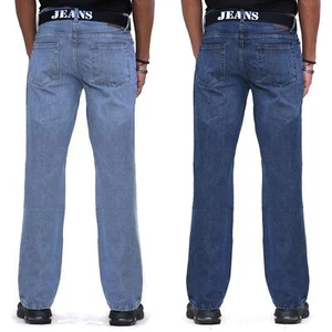 Pantalones de mezclilla para hombre de pierna recta calce regular pesados todos los tamaños de cintura cinturón gratis - Imagen 1 de 9