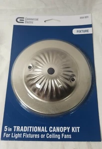 Commercial Electric 5" Traditional Canopy Kit 358 831 BRUSHED PEWTER FIXTURE - Picture 1 of 2