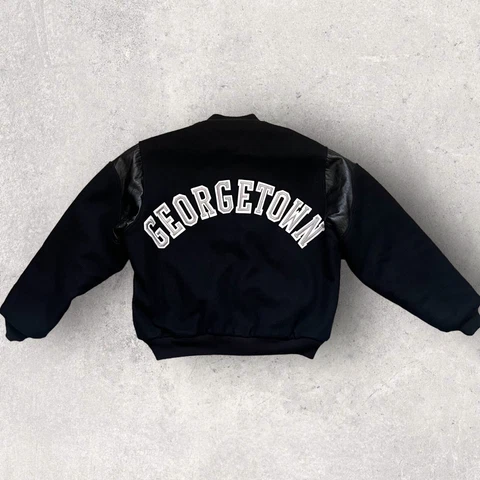 Vintage Chalk Line 80s NCAA Georgetown Spellout Varsity Wool Jacket Cover