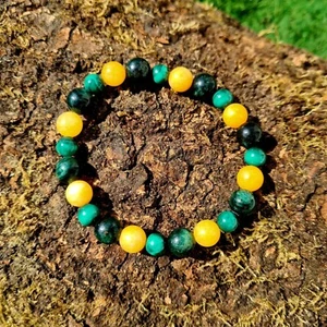 Mystical Green Emerald, Stone of Transformation Malachite and Energizing Calcite - Picture 1 of 7