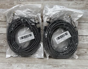 20ft XLR 3-Pin Female to 1/4" Stereo Plug Microphone Mic Cable Nylon Braided (2) - Picture 1 of 7