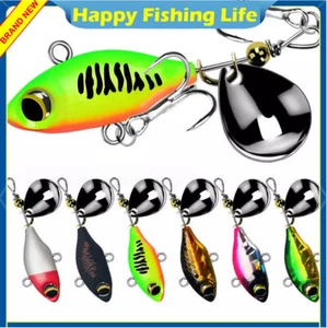 6PCS 7/10/14g Rotating Metal VIB Vibration Bait Tail Spinner Spoon Fishing Lures - Picture 1 of 9