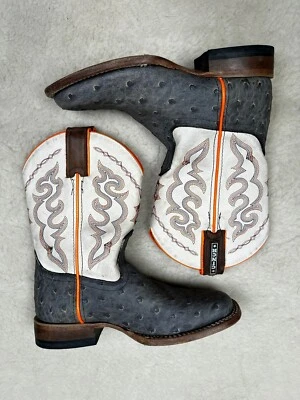 Botas de Vaquero Cinch Niños 2.5D Puntera Cuadrada Cuero Western Rodeo Gris Beige Naranja Foto 1 de 4