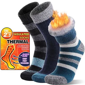 Heated Thermal Socks for Men Women Winter Warm Thick Insulated Ski Boot Work ... - Picture 1 of 6
