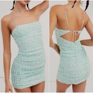 For Love & Lemons Drea Mini Dress Size XS Green Lightweight - Picture 1 of 11