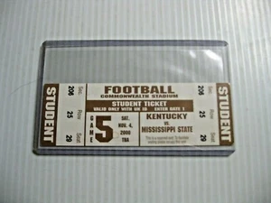 2000 KENTUCKY v MISSISSIPPI STATE FULL UNUSED STUDENT FOOTBALL TICKET - Picture 1 of 2