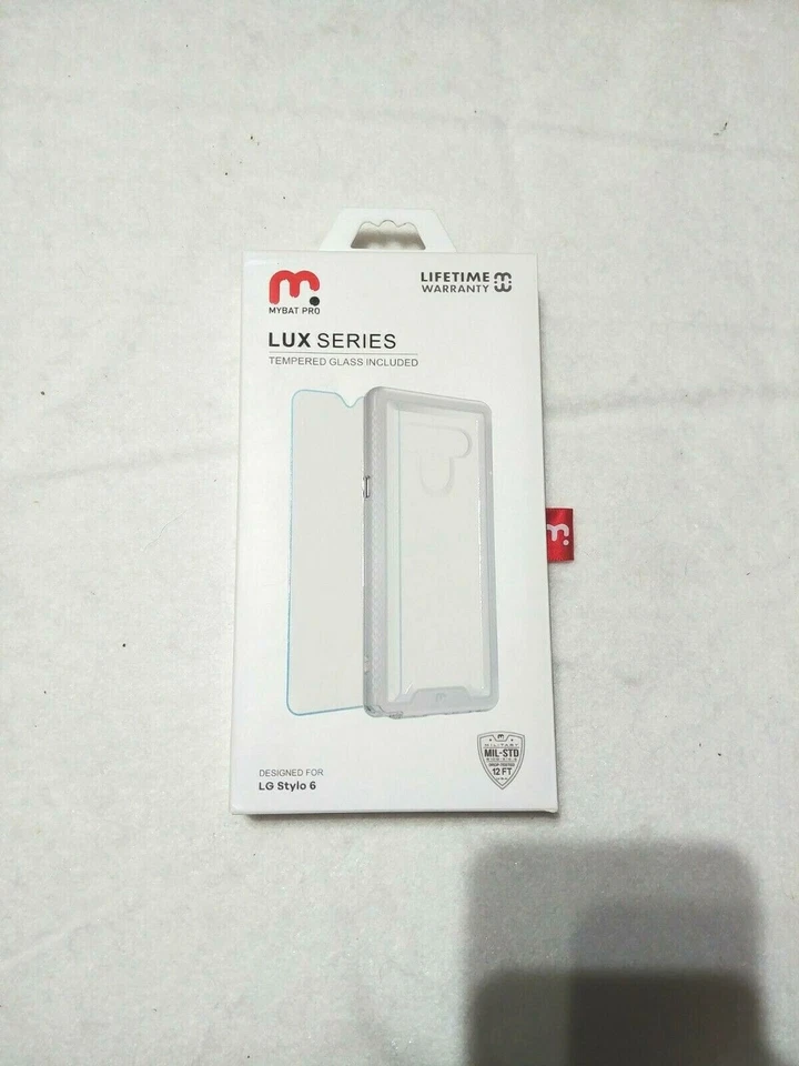 MYBAT Pro LG Stylo 6 Lux Series + Vidrio Templado Plateado/Claro Foto 1 de 1