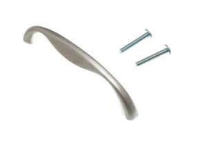 New 12 X Heavy D Style Cupboard Drawer Handles Matt Chromed Metal 96mm - Onestop - Picture 1 of 1