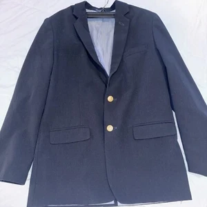 IZOD Boy’s Size 16 Navy Blue Blazer Fully Lined Year Round W/ Brass Buttons! - Picture 1 of 6