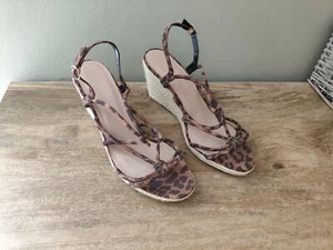 New Look summer brown Animal espandrilles wedges sandals Size 8 holiday ladies - Picture 1 of 10