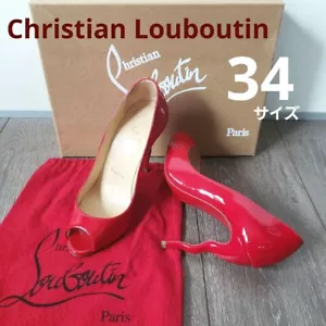 Christian Louboutin Pumps Schuhe High Heel Rot Größe 34 Damen US5 / JP22 EX - Bild 1 von 7