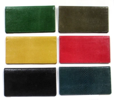 Funda Chequera Cuero Genuino Piel de Serpiente NUEVA ROJA Foto 1 de 4