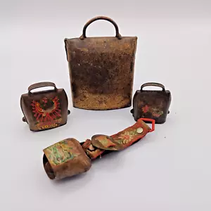 More details for old vintage cow bells various (worn)