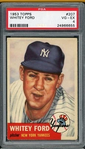 1953 Topps #207 Whitey Ford New York Yankees vg-ex PSA 4 Set Break - Picture 1 of 2