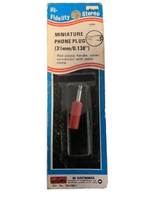 Enchufe de audio para teléfono en miniatura estéreo de alta fidelidad de colección (3 1/2 mm 0,138") estuche rojo - Imagen 1 de 1