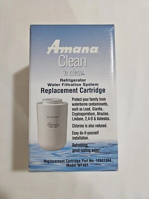 AMANA REFRIGERATOR WATER FILTRATION SYSTEM REPLACEMENT CARTRIDGE WF401 - Image 1 of 4