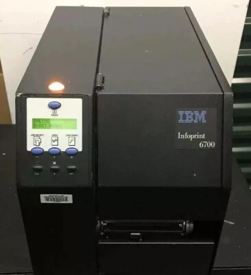 IBM INFOPRINT 6700 5504-R40 DIRECT THERMAL TRANSFER LABEL BARCODE PRINTER 203DPI - Image 1 of 4