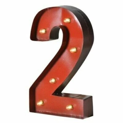 Metal Light Up Red Number 2 - Image 1 of 3
