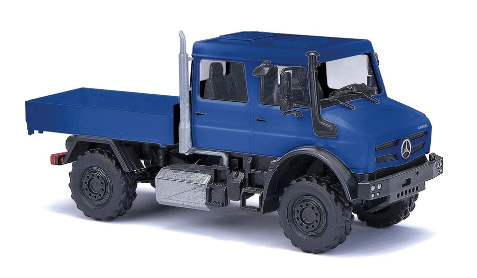 Busch H0 51082 Unimog U 5023 Doppelkabine Blau - Bild 1 von 1