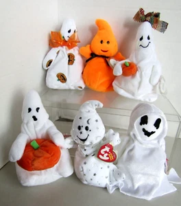 Ty Beanie Babies 6 Different HALLOWEEN GHOSTS, Mint w/ tags - Picture 1 of 3