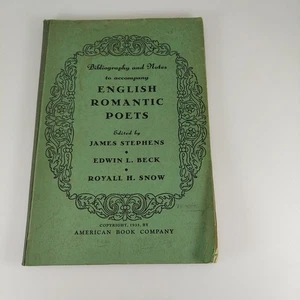 Bibliography And Notes To Accompany English Romantic Poets, Stephens 1935 PB - Picture 1 of 12