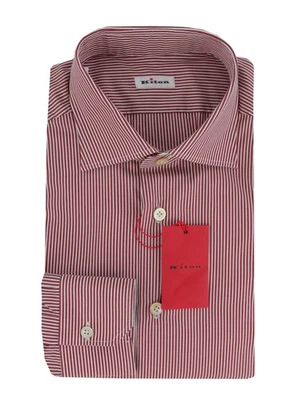 Camisa de algodón a rayas rojas Kiton $600 - Delgada - 16/41 - (KT311255) Foto 1 de 4