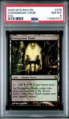FOIL 2005 Magic Gathering OVERGROWN TOMB #279 Ravnica City of Guilds PSA 8 - Image 1 of 2