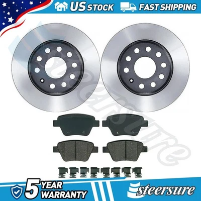 Rear Disc Brake Pad Set Disc Brake Rotor fits 2011-2013 Audi A3 - Image 1 of 4