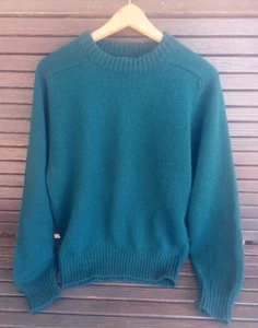 Eddie Bauer 100% Shetland Wolle Herren Piniengrün Pullover Gr. Medium Vintage - Bild 1 von 5