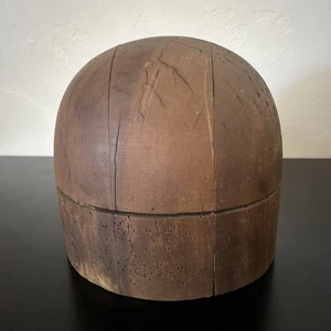 Vintage Holz Hutblock 7 3/8 K Kilian Millinery Form rund oval Massivholz - Bild 1 von 16