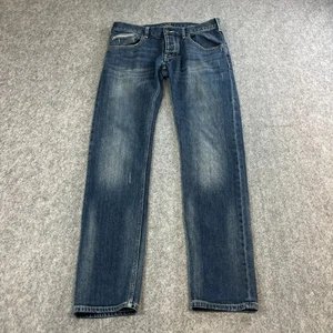 Armani Mens Jeans Slim Tapered 32 34 Medium Wash Blue Whiskers J23 - Picture 1 of 11