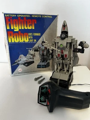 Vintage 1980 Aldon Robo Fighter Jet Robot Transformer Battery Operated Toy Boxed - Image 1 of 4