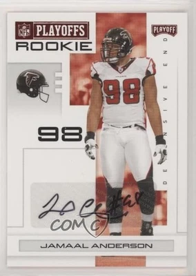 2007 Playoff NFL Playoffs Rookie Red Signatures /52 Jamaal Anderson #137 Auto - Image 1 of 2