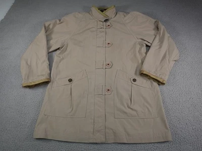 Abrigo Misty Harbor Mujer Mediano Beige Caqui Coche Abrigo Botón Frontal Forrado Bolsillos Foto 1 de 4