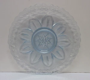 Vintage Princess House Crystal Ice Blue Glass Serving Plate 10.5" Fenton GLOWS - Picture 1 of 5