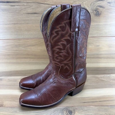 Moon Shine Brad Paisley Hombres Botas Talla 7 D Marrón Puntera Cuadrada Western Foto 1 de 4