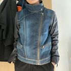 Rag & Bone Denim Moto Jacket - Y2K Leather Biker Jacket Excellent Condition